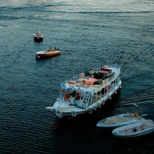 Cairo Nile Dinner Cruise at night with city lights and live entertainment